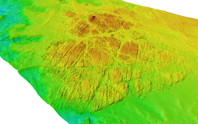 MBES data showing the structure of an area of seabed